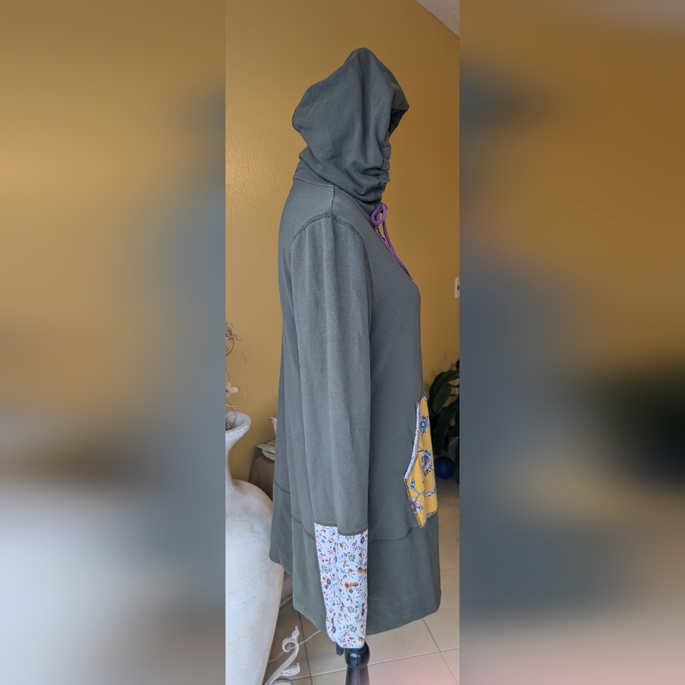 Matilda Jane Olive Green Hoodie Choose your own path Patch of light Size Large - Picture 5 of 13